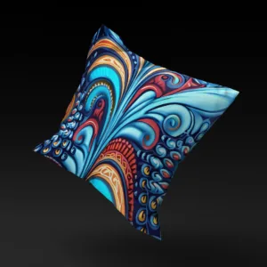 Floating Watamu Marine Mosaic pillow cover, highlighting its oceanic beauty
