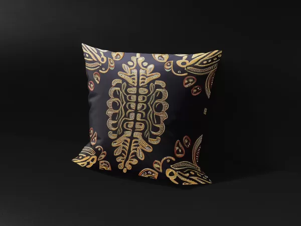 Side angle of MUNACHU Golden Tortoise Beetle Pillow Cover