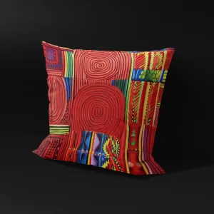 Side angle of Chamarel Allure pillow cover, showcasing its rich texture and intricate design.