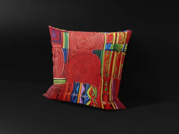 Side angle of Chamarel Allure pillow cover, showcasing its rich texture and intricate design.