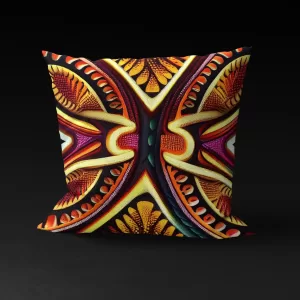 Mulungu Monarch pillow cover showcasing a vibrant butterfly design.