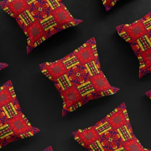 Grid of nine Pharaoh's Fantasy pillow covers, emphasizing the pyramid quadrants and regal motifs.