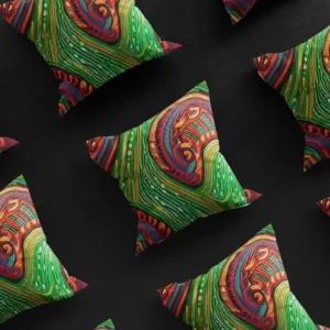 Grid of nine Savanna Splendor pillow covers, displaying the consistency and beauty of the design from multiple angles.