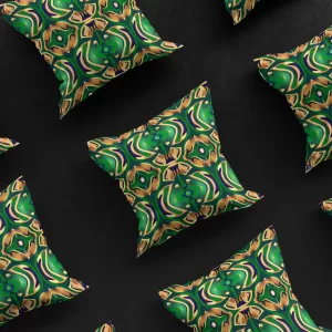 Grid view of nine Yoruba Elegance pillow covers, emphasizing the uniform beauty of their intricate designs.