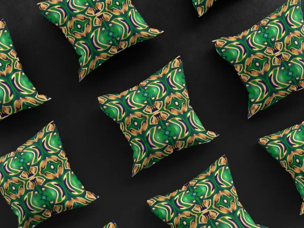 Grid view of nine Yoruba Elegance pillow covers, emphasizing the uniform beauty of their intricate designs.