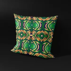 Side angle of Yoruba Elegance pillow cover, highlighting the depth of its intricate designs.