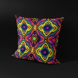 Side angle of Zanzibar Zircon pillow cover, highlighting the superellipse pattern.
