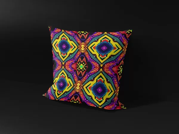 Side angle of Zanzibar Zircon pillow cover, highlighting the superellipse pattern.